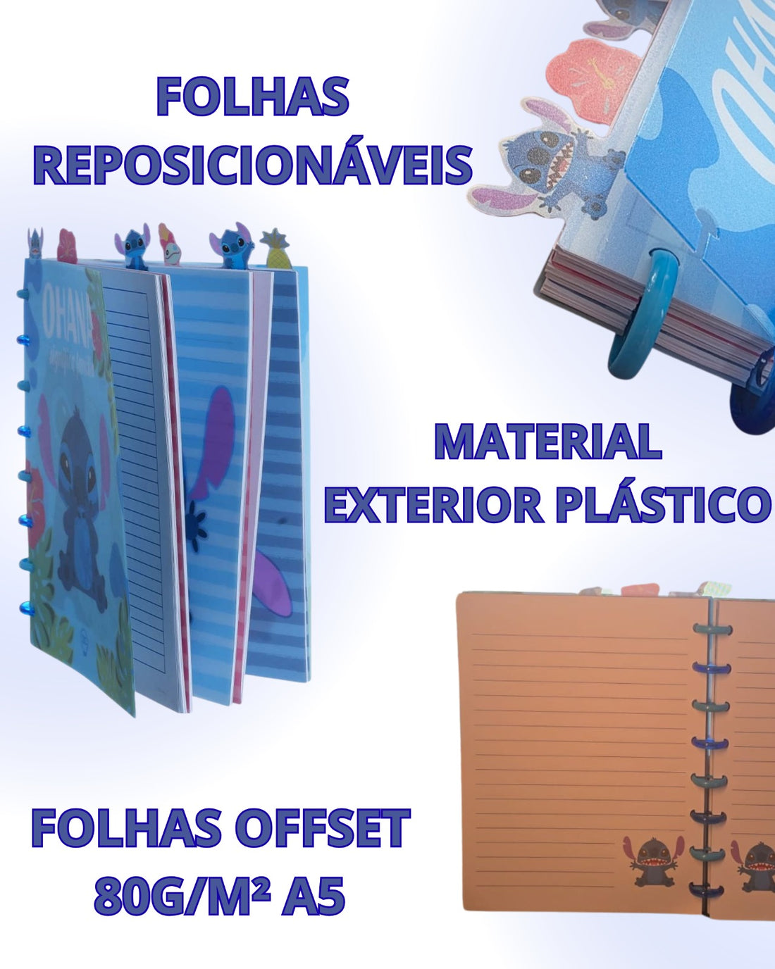 Caderno de Anotações com Divisória 21x16cm 100fls Stitch