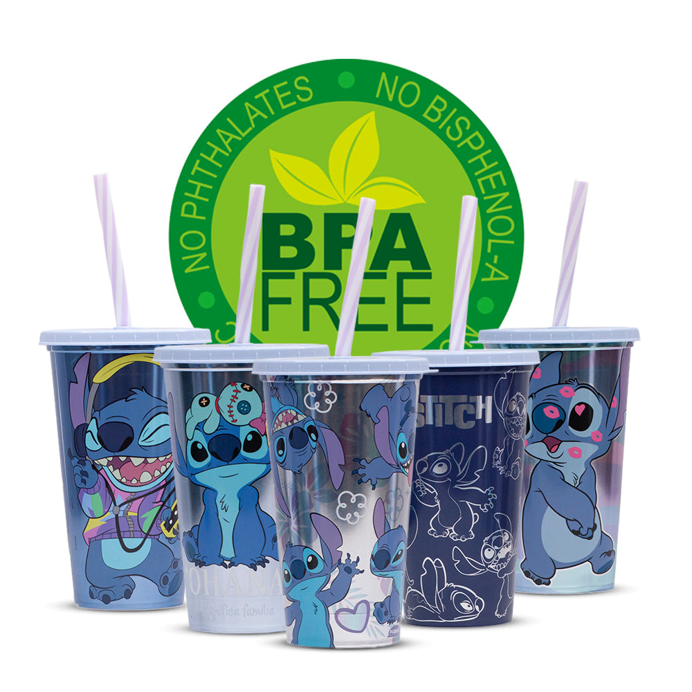 Kit Cinema Balde E Copo Com Canudo Sortido Stitch