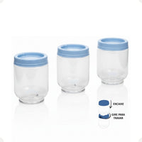 Kit Porta Condimentos Gire Trave 380ml 3 Peças Azul Claro