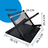 Escorredor de Louças Dobrável Slim para 14 Pratos – Preto