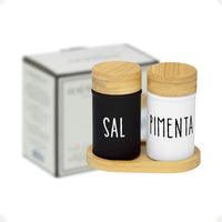 Saleiro e Pimenteiro Doha em Vidro – 3 Peças 90 ml