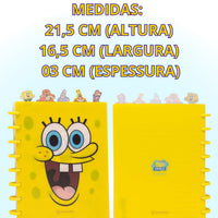 Caderno de Anotações com Divisória 21x16cm 100fls Bob Esponja