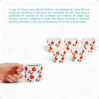 Conjunto de Xícaras de Café Tulipa – 6 Peças 90 ml
