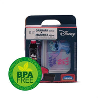 Conjunto Stitch com Garrafa de Tampa Rosqueável e Marmita com Trava
