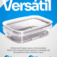 Pote Hermético Trava Mais com Escorredor 500ml
