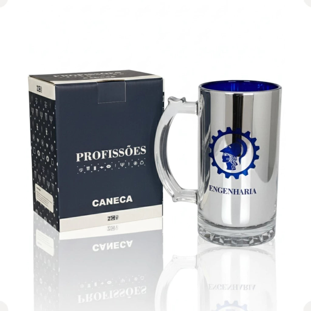 Caneca de Chopp Eletrostática Profissões Engenharia – 450 ml