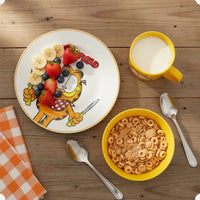 Conjunto Breakfast Garfield em Cerâmica com Caneca, Bowl e Prato