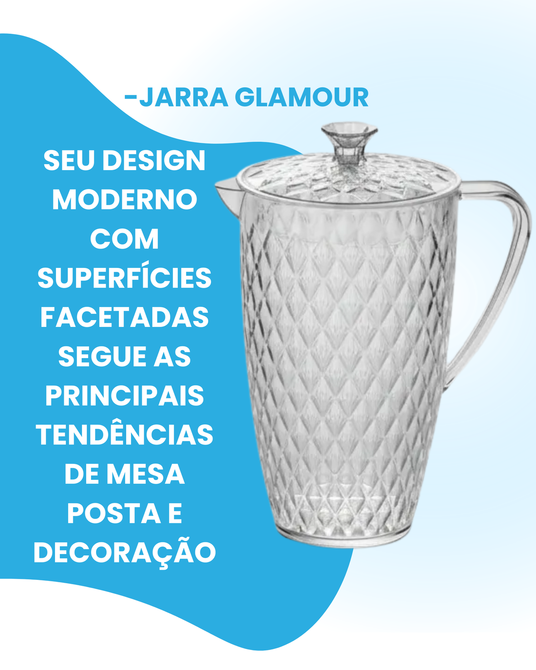 Kit Glamour Jarra 2L + Manteigueira + Boleira com Apoio