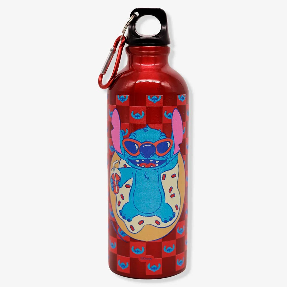 Garrafa de Alumínio com Mosquetão 500ml Stitch Red