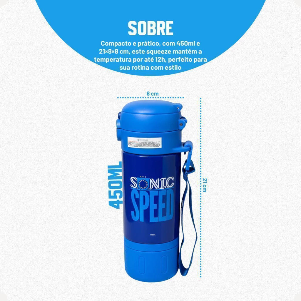 Garrafa Térmica Capsule com Canudo e Alça Sonic – 450 ml