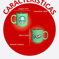 Caneca Mini Tina Cerâmica 100ml Up Super Mario