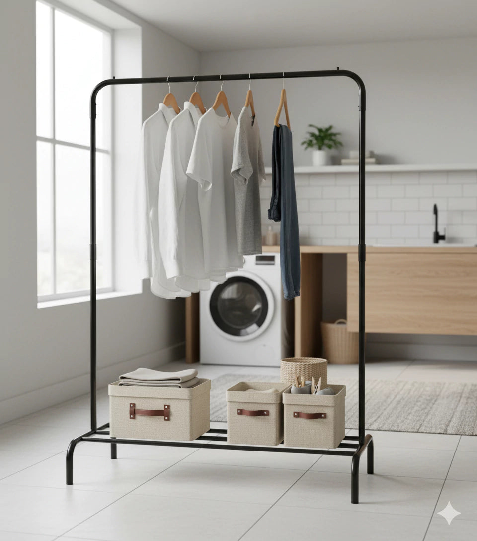 Arara Cabideiro para Roupas em Aço com Sapateira Reforçada