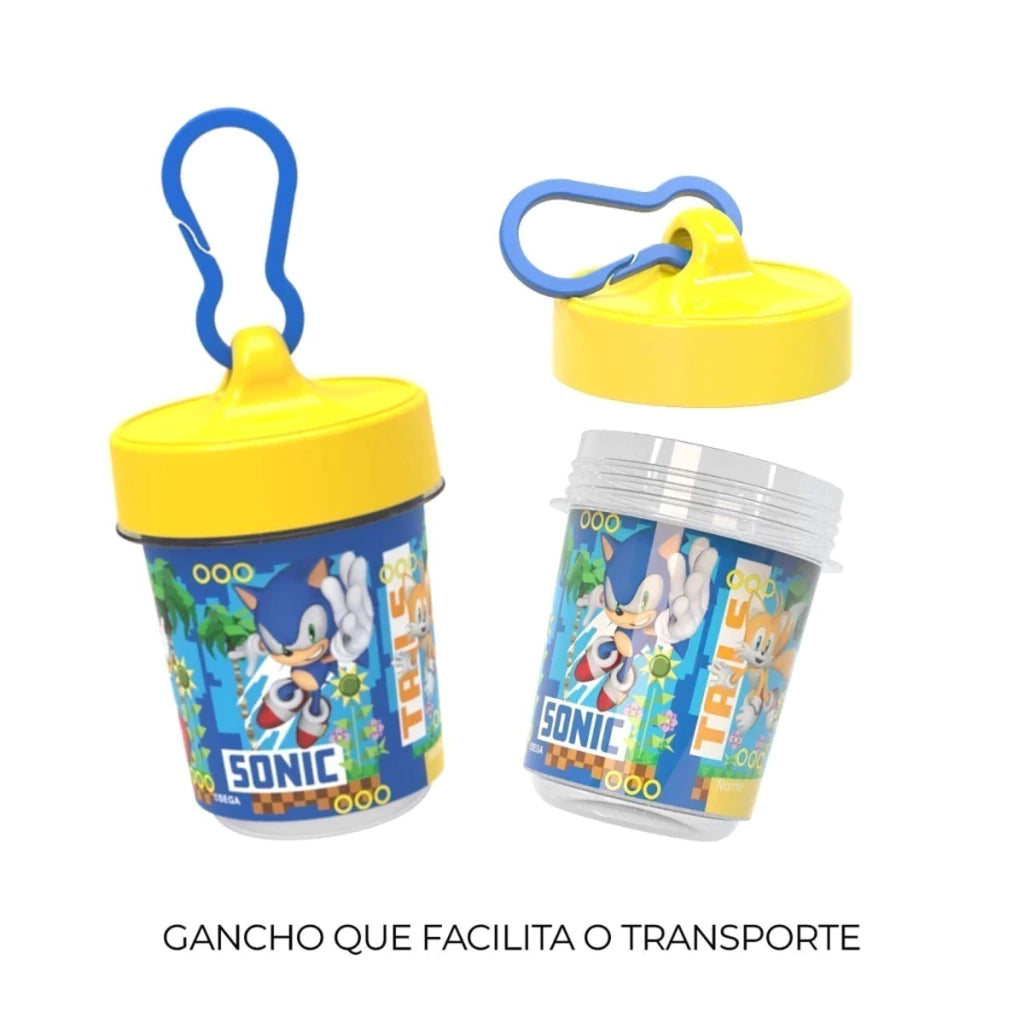 Copo Pote com Gancho Sonic – 350 ml