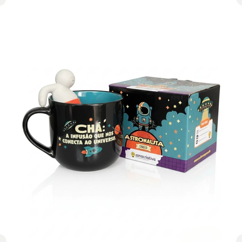 Caneca com Infusor de Chá Astronauta – 350 ml