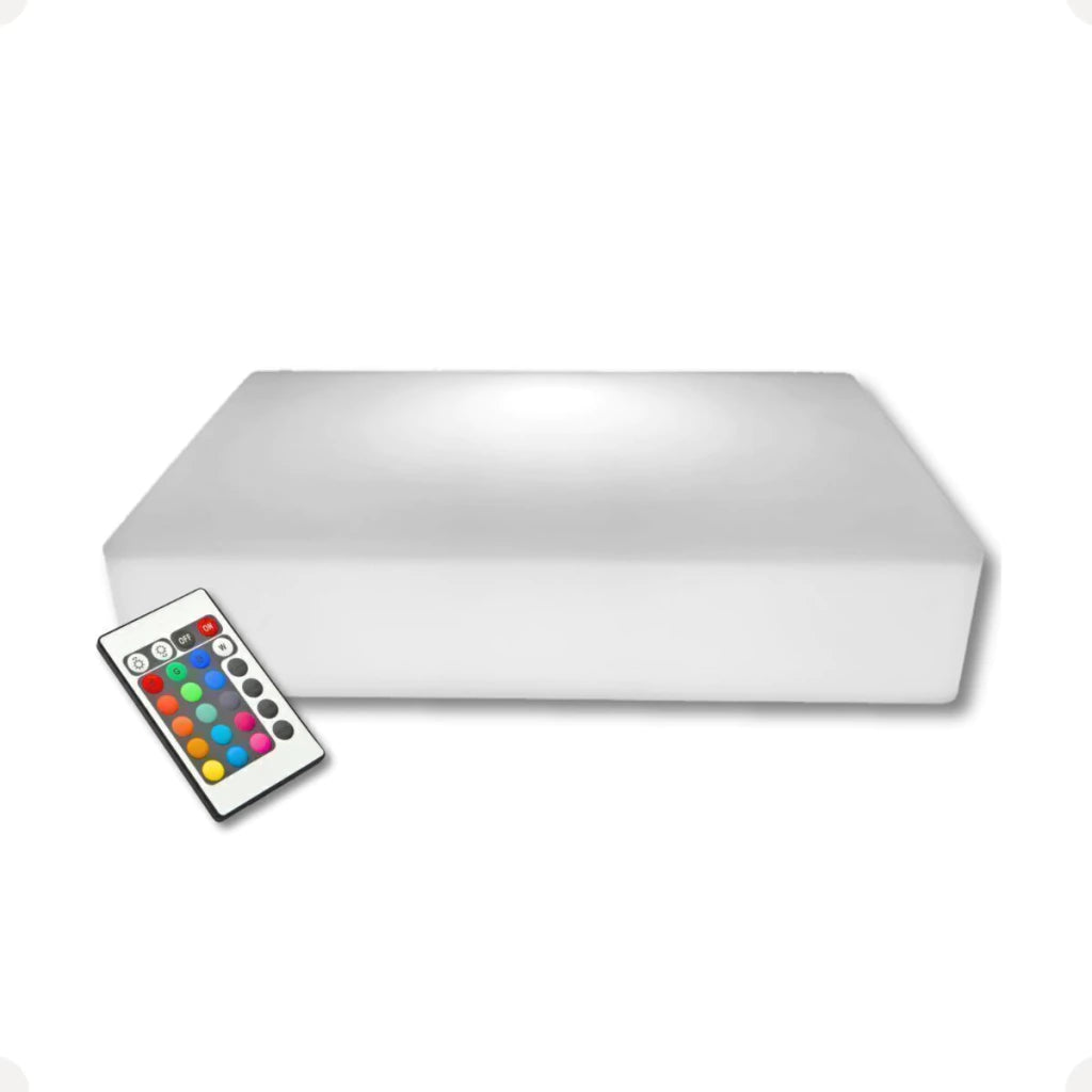 Base Retangular LED RGB sem Fio – 34 x 21 x 7 cm