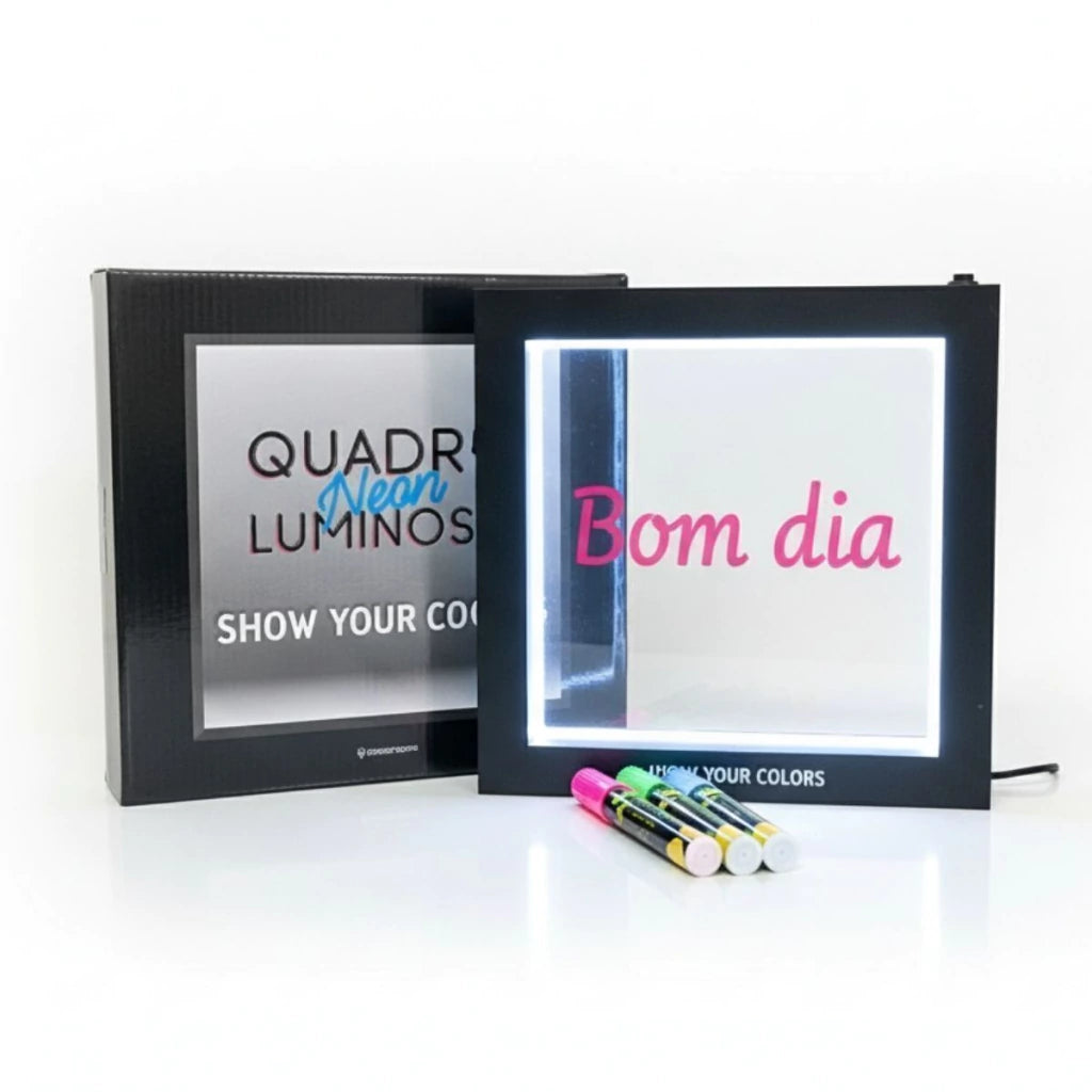 Luminária Quadro Lousa Neon com 3 Canetas