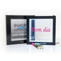Luminária Quadro Lousa Neon com 3 Canetas
