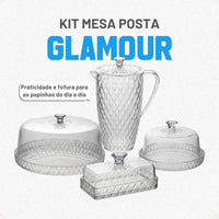 Kit Glamour Jarra 2L + Queijeira + Mantegueira + Boleira Baixa
