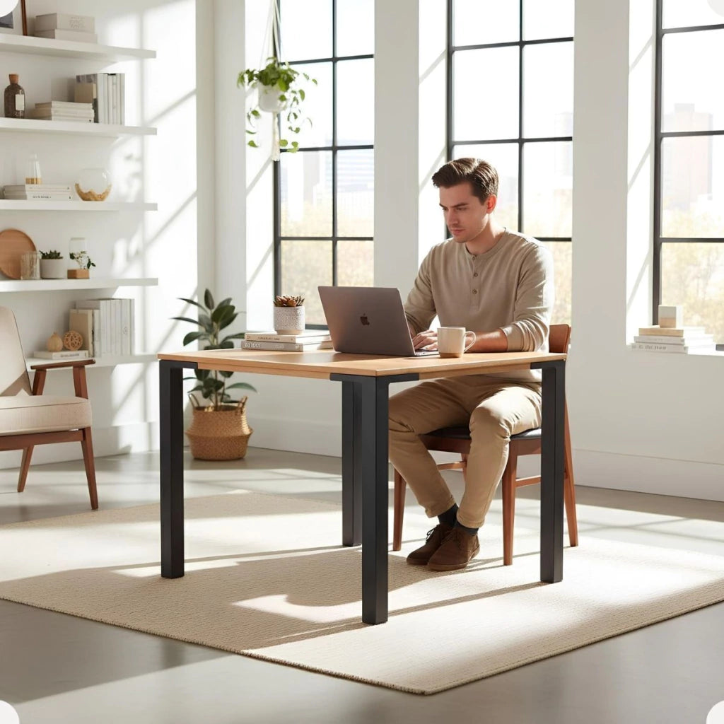 Pé de Mesa Industrial em Aço Reforçado com Base em Cantoneira – 70 cm