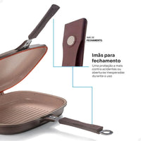 Grill Duplo Belga MTA com Revestimento Ceramic Antiaderente