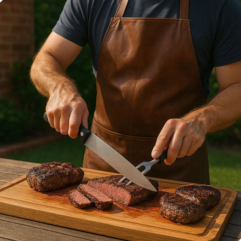 Conjunto para Churrasco em Aço Inox com Chaira – 3 Peças