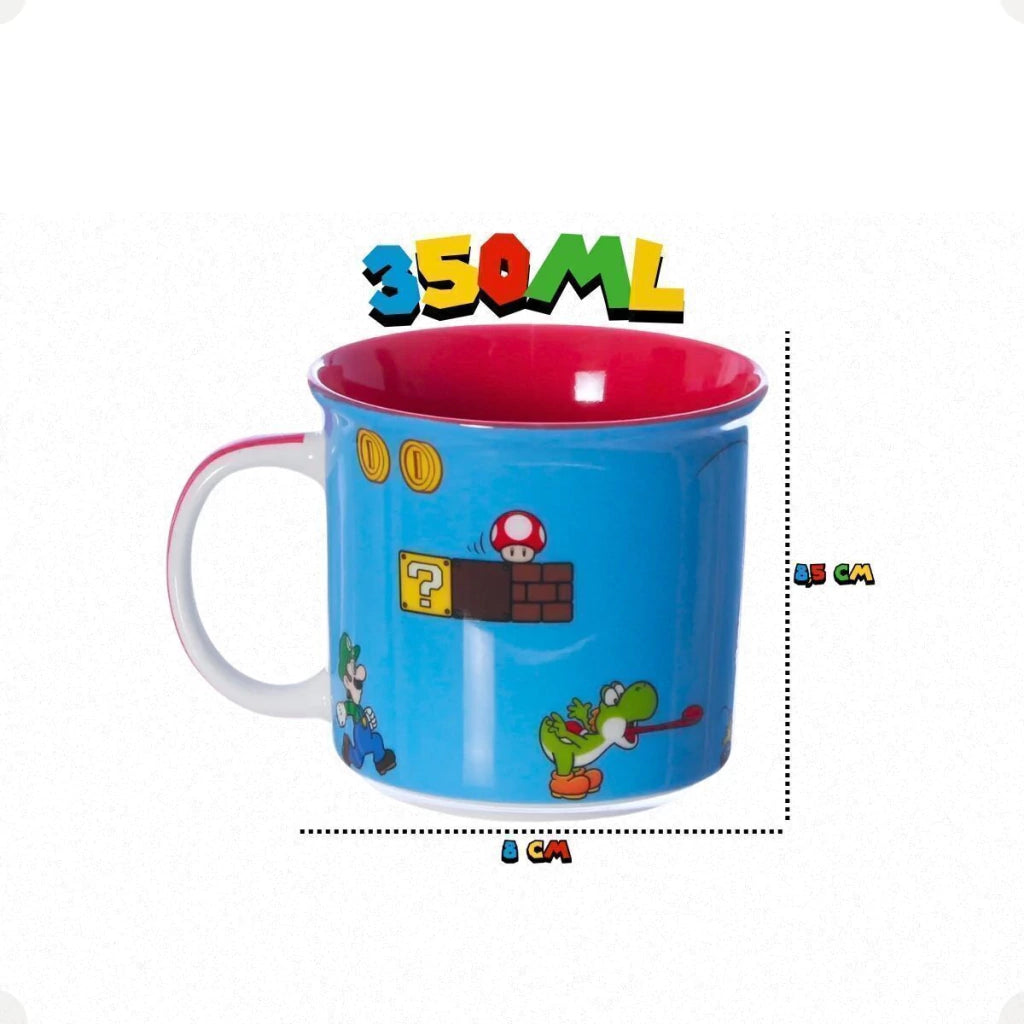 Caneca Tom Super Mario Azul em Cerâmica – 350 ml