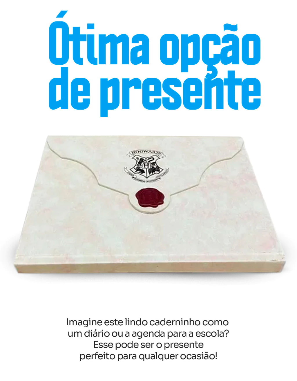 Caderno de Anotações Carta Hogwarts – 20 x 15 cm