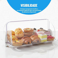 Porta-Pão Cristal com Tampa Basculante