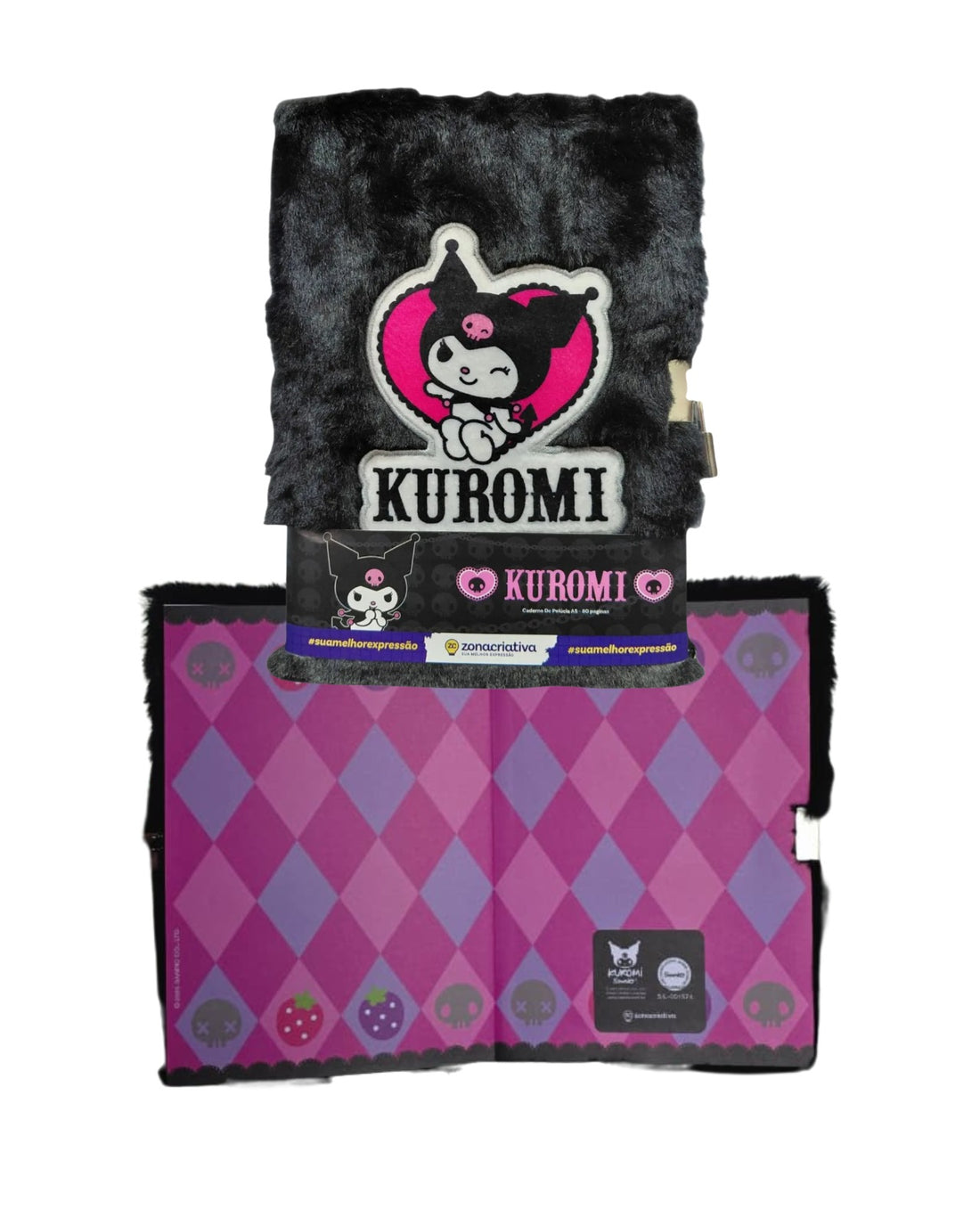 Caderno de Pelúcia com Cadeado A5 80fls Kuromi