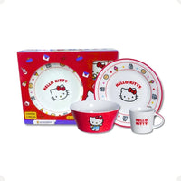 Conjunto Breakfast Hello Kitty em Cerâmica com Caneca, Bowl e Prato