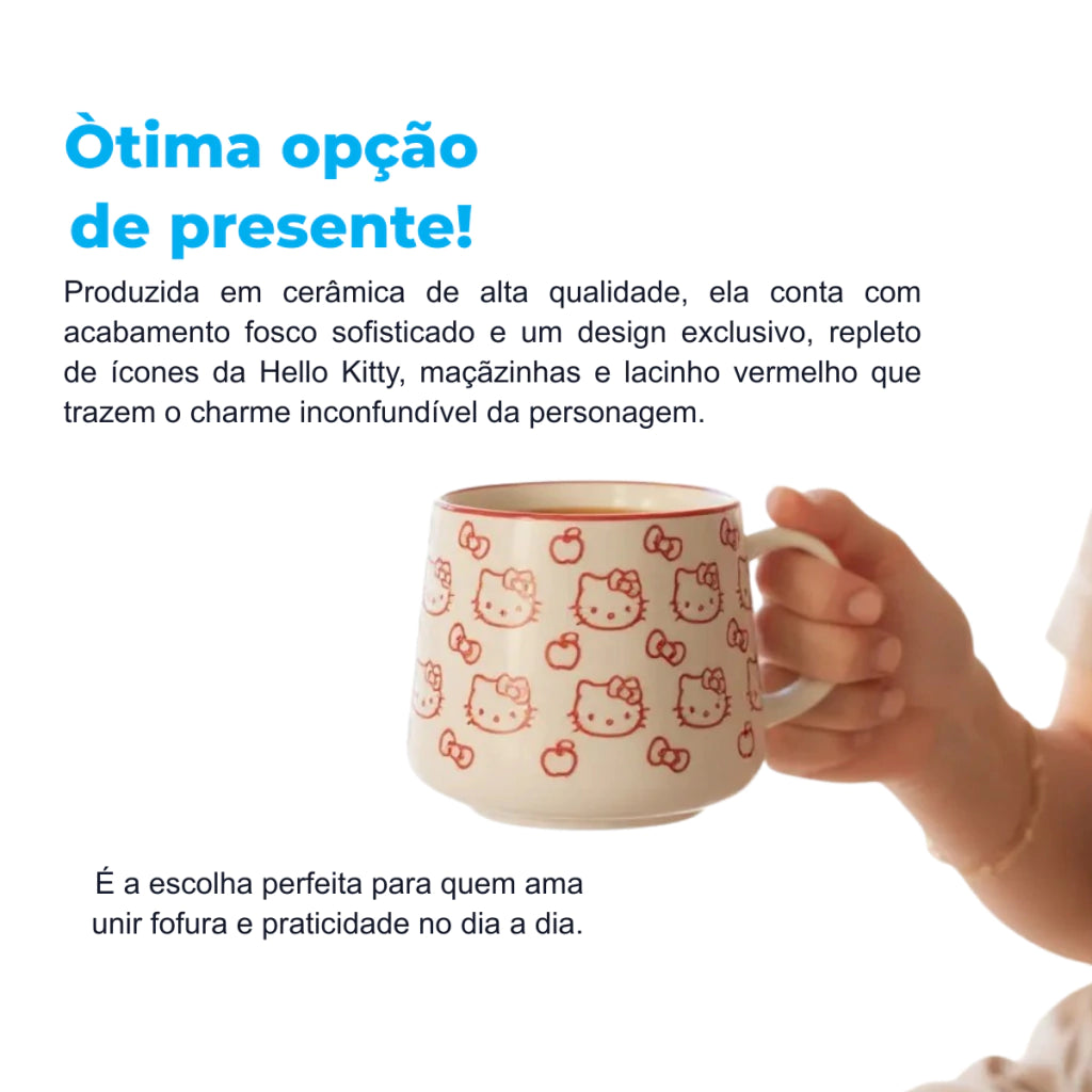 Caneca Moma Cerâmica 500ml Hello Kitty