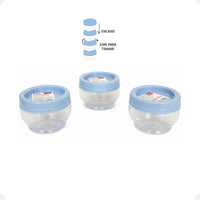 Kit Porta Condimentos Gire Trave 155ml 3 Peças Azul Claro
