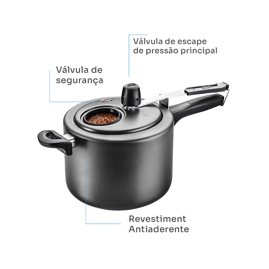 Panela de Pressão MTA 4,5 L Antiaderente em Alumínio – Grafite
