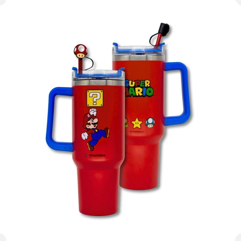 Canecão Térmico Tumbler Super Mario com Pingente – 1,15 L