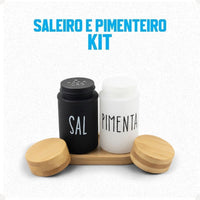 Saleiro e Pimenteiro Doha em Vidro – 3 Peças 90 ml