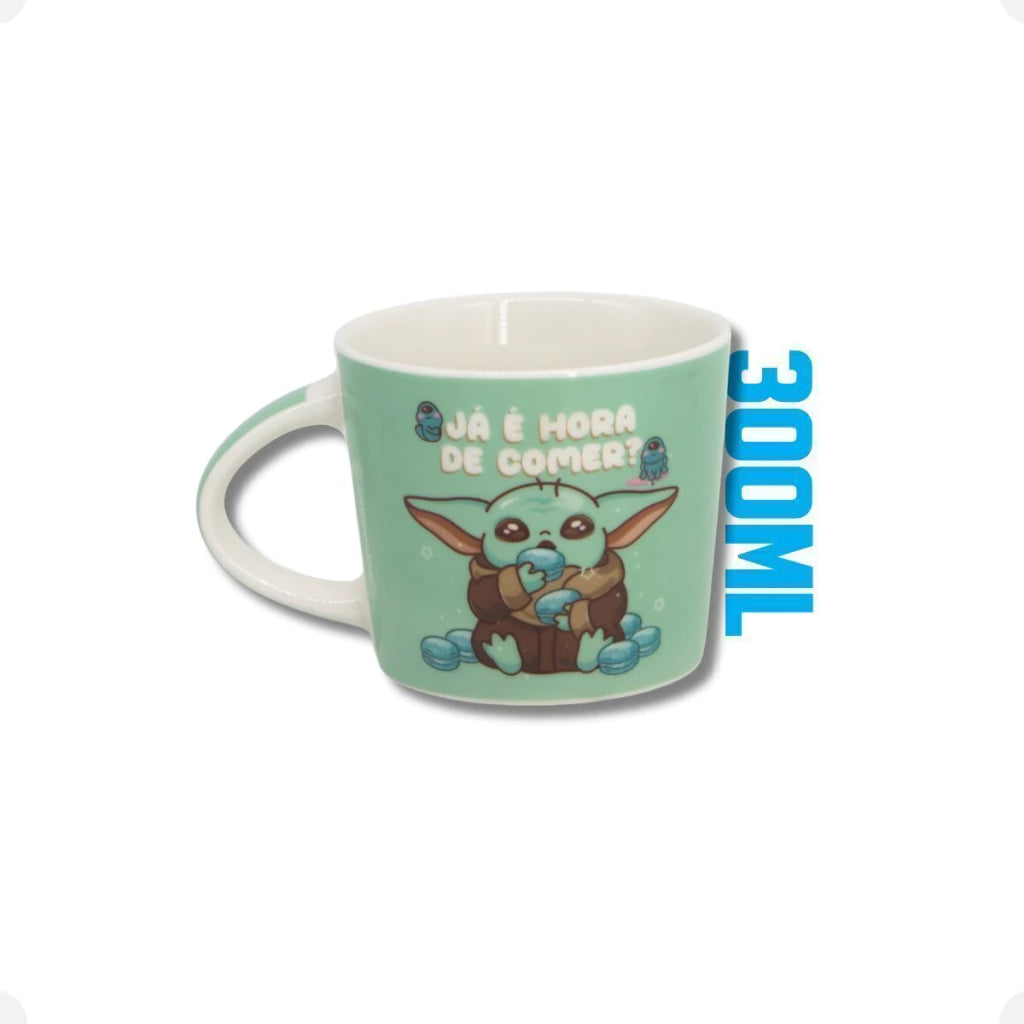 Conjunto Breakfast Baby Yoda em Cerâmica com Caneca, Bowl e Prato