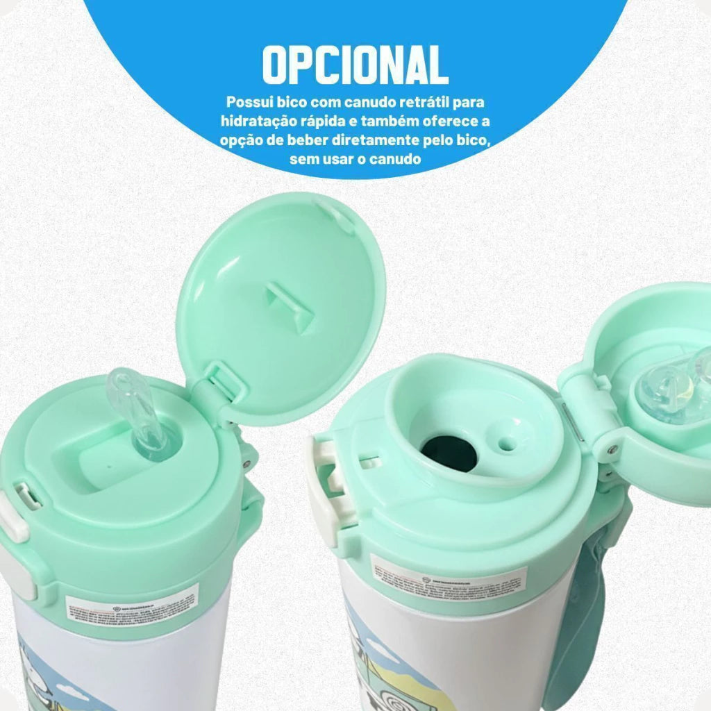 Garrafa Térmica Capsule com Canudo e Alça Snoopy – 450 ml