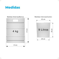 Barril Cooler Banco Branco com Tampa Marrom