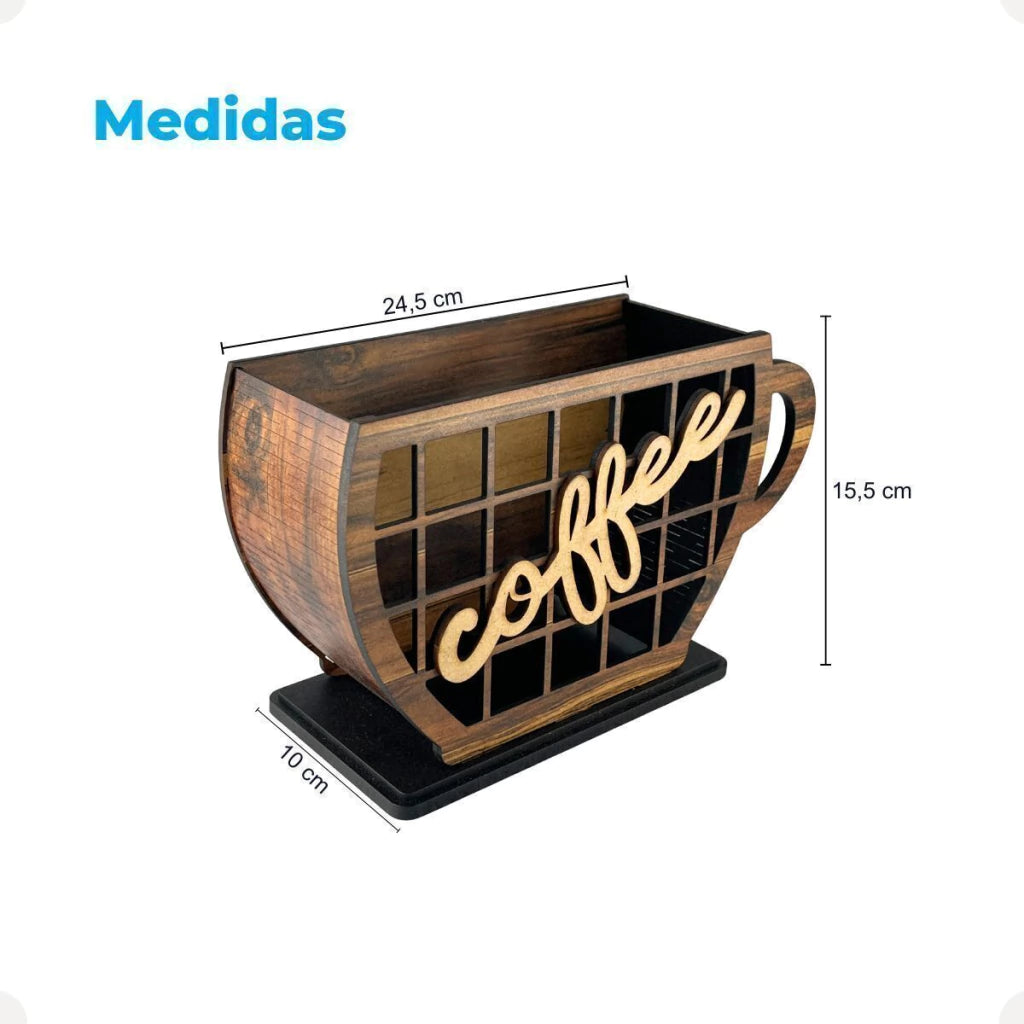 Suporte para Cápsulas em Formato de Xícara em MDF