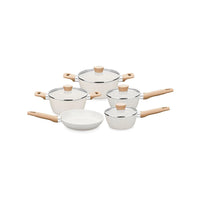 Conjunto de Panelas Carmela Vanilla MTA 5 Peças com Revestimento Ceramic Flon