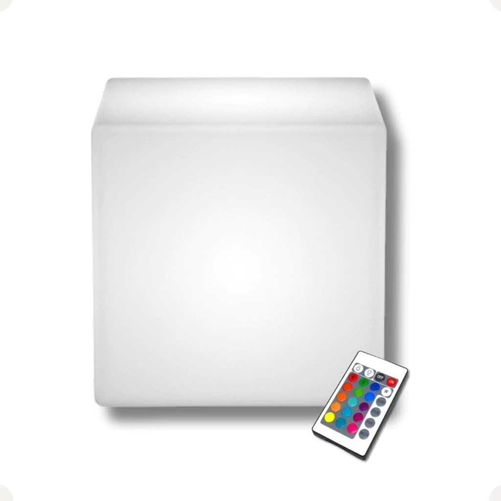 Cubo Branco LED RGB sem Fio – 42 x 42 cm
