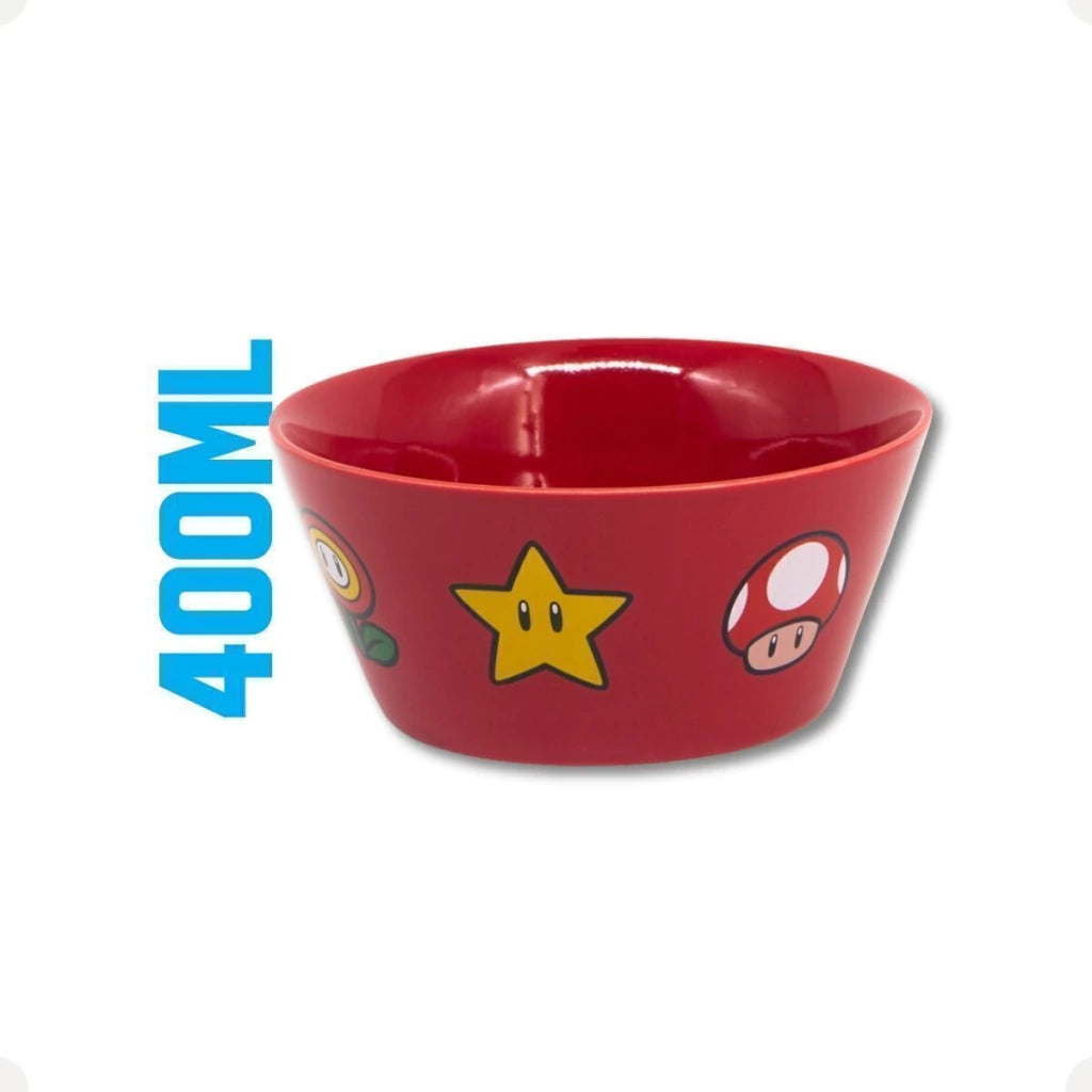 Conjunto Breakfast Super Mario em Cerâmica com Caneca, Bowl e Prato