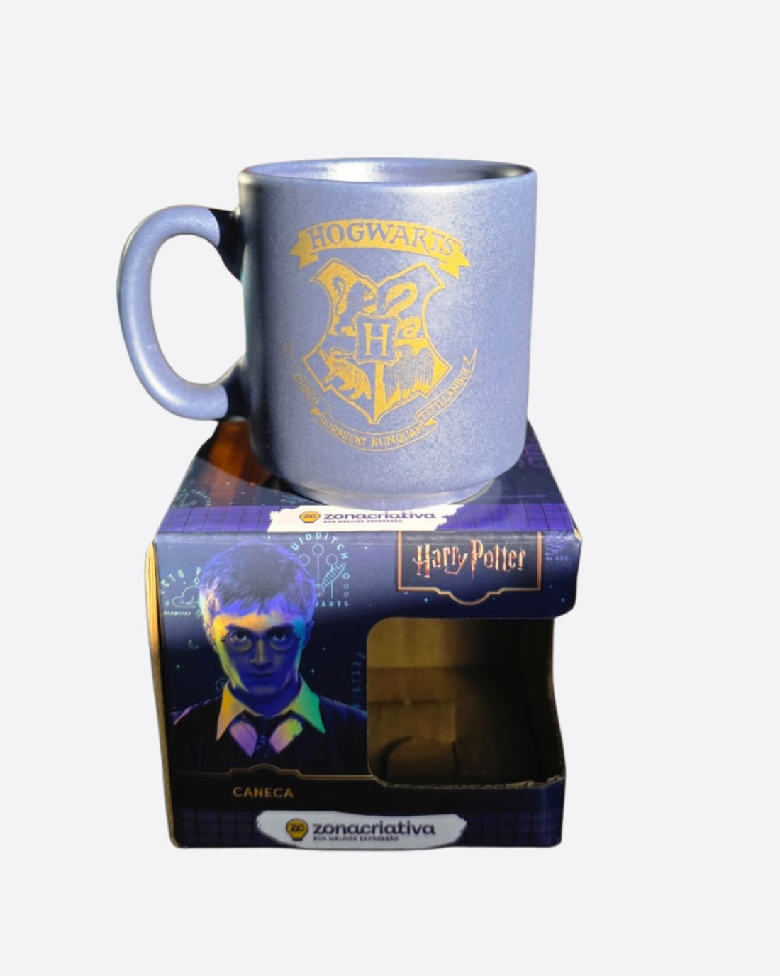 Caneca Mini Tina Cerâmica 100ml Brasão Hogwarts