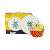 Conjunto Breakfast Bob Esponja em Cerâmica com Caneca, Bowl e Prato
