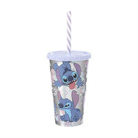 Copo com Tampa e Canudo Stitch – 500 ml (Sortido)