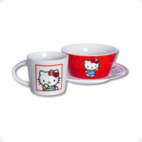 Conjunto Breakfast Hello Kitty em Cerâmica com Caneca, Bowl e Prato
