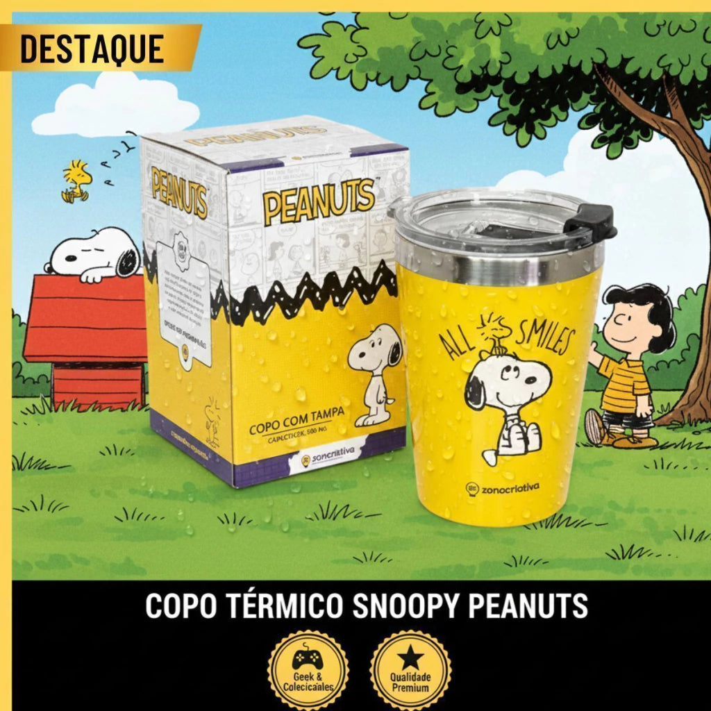 Copo de Viagem Snap com Tampa Snoopy Core – 300 ml