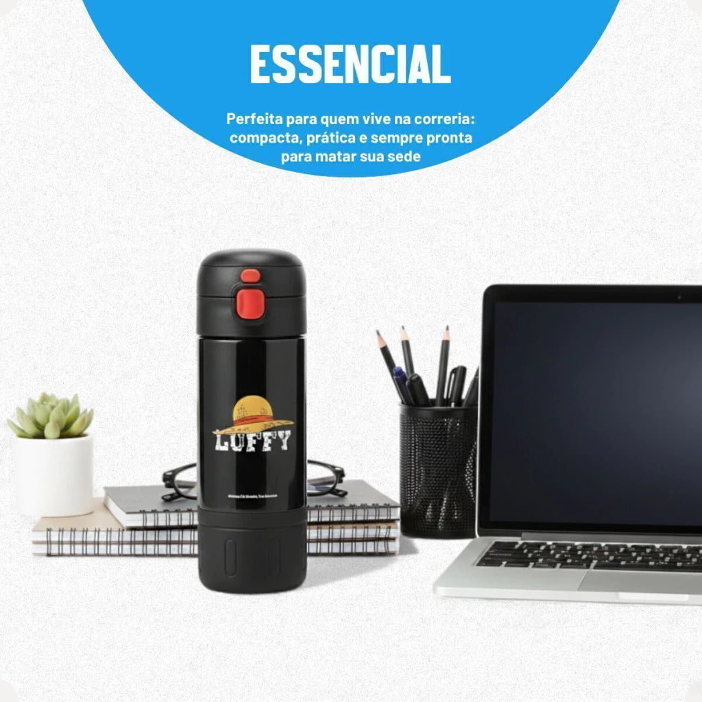 Garrafa Térmica Capsule com Canudo e Alça One Piece – 450 ml