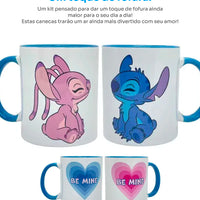 Conjunto com 2 Canecas Pop Stitch Minha Metade – 350 ml
