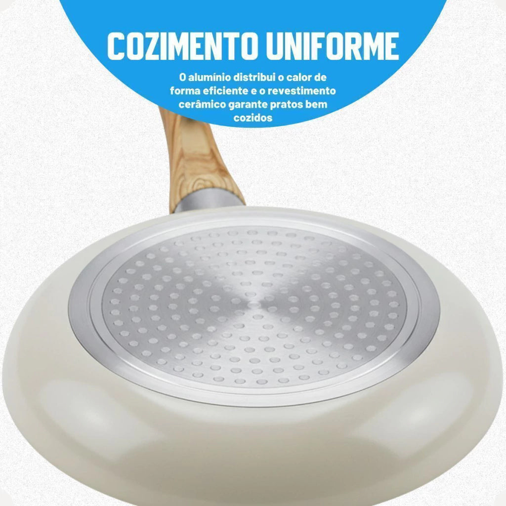 Conjunto de Panelas Cairo Hauskraft 5 Peças em Cerâmica Antiaderente